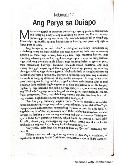 Kabanata 17: Ang Perya sa Quiapo (Ang Buod ng “El .